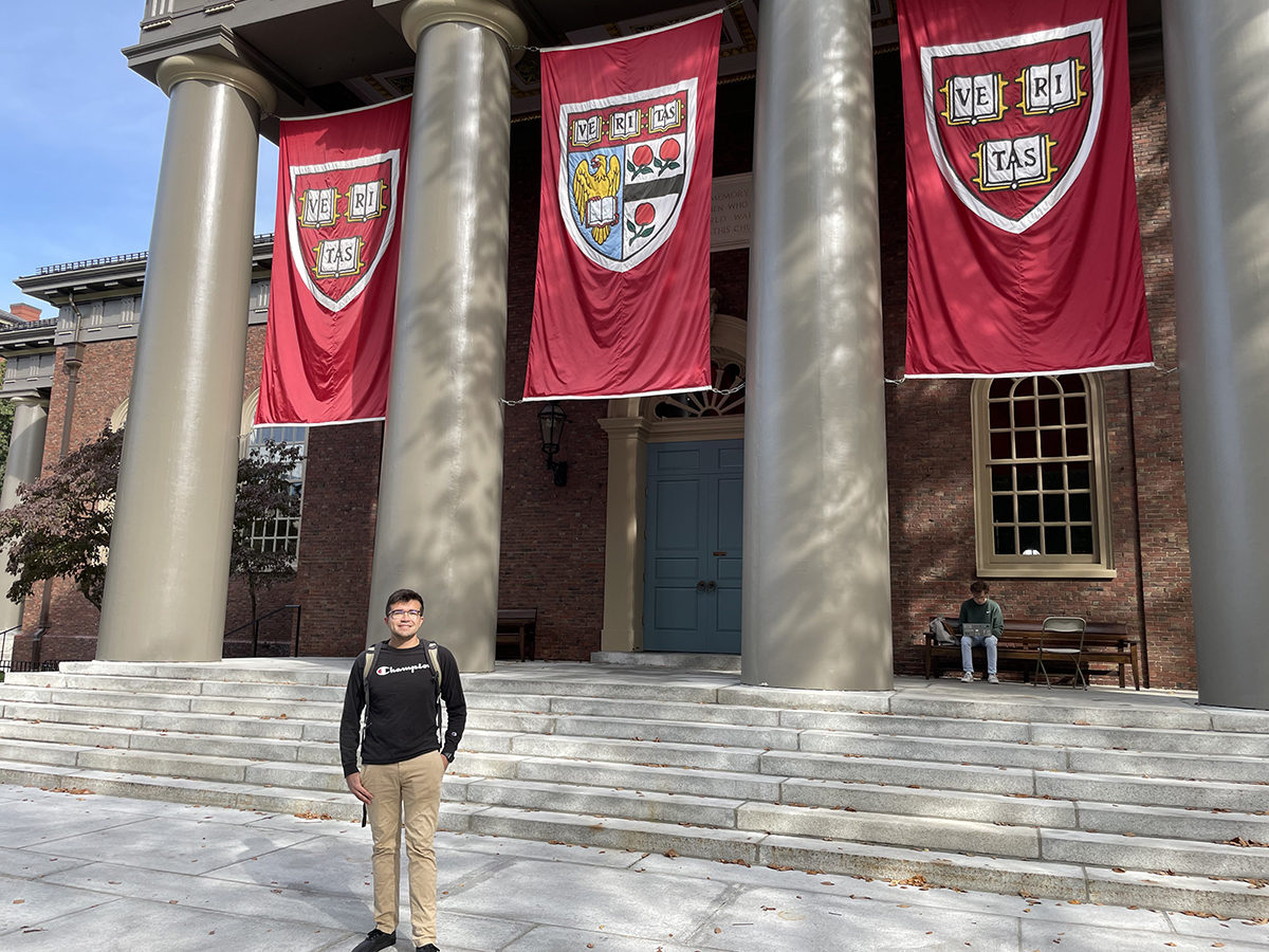 Miles Butler on Harvard campus